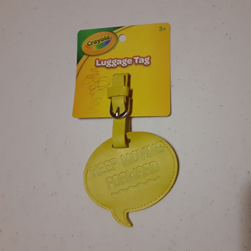 Keep Moving Forward Yellow Crayola Luggage Tag